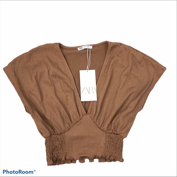 Brand New Zara Crop Top with Short Sleeves Small - Picture 10 of 12